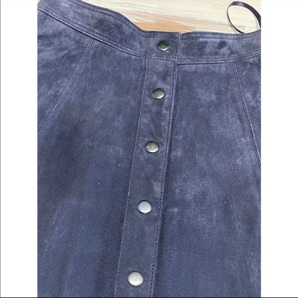Bagatelle Genuine Leather Suede High Rise Mini Skirt Blue Size XS